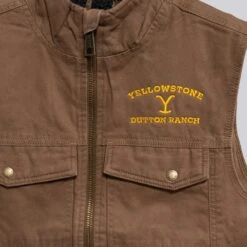 Yellowstone Dutton Ranch Logo Cloth Vest -Bioworld Shop VestMerchClipped 006