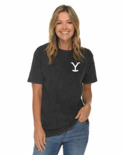 Yellowstone Logo Unisex Vintage Short Sleeve T-Shirt -Bioworld Shop Women