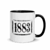 Yellowstone 1883 Logo Black Two-Tone Mug -Bioworld Shop YS 1883 BM Printful 2TONE 11 RT MF