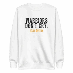 Yellowstone 1883 Warriors Don't Cry Unisex Fleece Pullover -Bioworld Shop YS 1883 ED WDC CN 55 100638 FR WHT MF