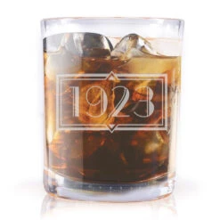 Yellowstone 1923 Logo Laser Engraved Rocks Glass -Bioworld Shop YS 1923 LOGO 64 100189 MF1