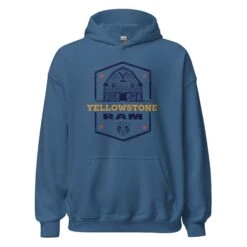 Yellowstone X Ram Barn Hoodie -Bioworld Shop YS BARNRAM 76 100861 INDIGO BLUE MF