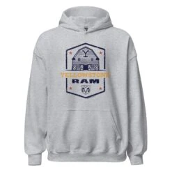 Yellowstone X Ram Barn Hoodie -Bioworld Shop YS BARNRAM 76 100861 SPORT GREY MF