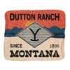 Yellowstone Dutton Ranch Montana Sherpa Blanket -Bioworld Shop YS BDGE09 69 100206 FLAT MF