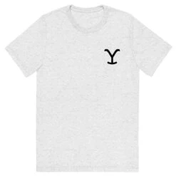 Yellowstone Dutton Ranch Montana Tri-Blend Short Sleeve T-Shirt -Bioworld Shop YS BDGE091 69 100147 WHITE FT MF