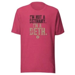 Yellowstone I'm A Beth T-Shirt -Bioworld Shop YS BETHANY 75 100894 HEATHER RASPBERRY MF