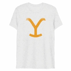 Yellowstone Big Y Logo Tri-Blend T-Shirt -Bioworld Shop YS BIGY TBTS 100147 WHITE MF