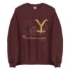 Yellowstone Historic Blueprint Crewneck Sweatshirt 2 Yellowstone Historic Blueprint Crewneck Sweatshirt -Bioworld Shop YS BP 111 100862 MAROON MF