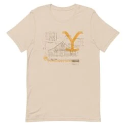 Yellowstone Historic Blueprint Unisex T-Shirt -Bioworld Shop YS BP 111 100894 SOFT CREAM MF