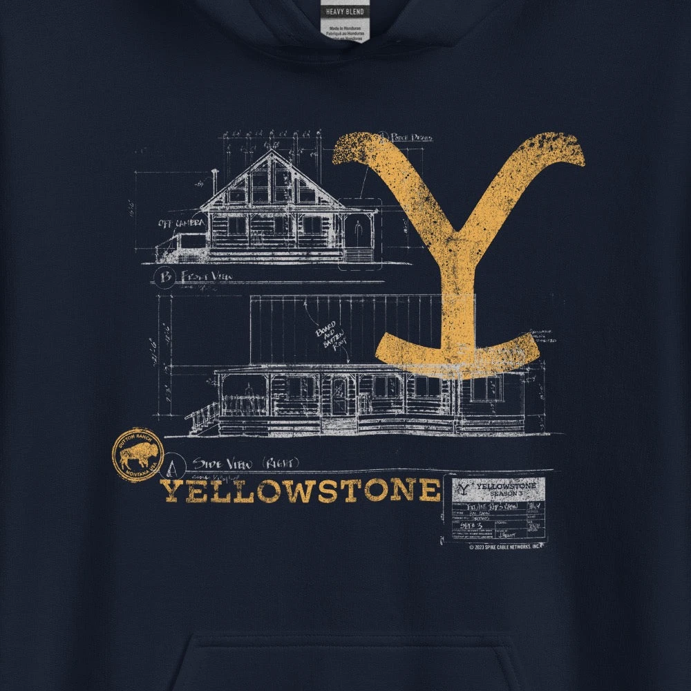 Yellowstone Blueprint Rip's House Unisex Hoodie 4 Yellowstone Blueprint Rip's House Unisex Hoodie - Image 2