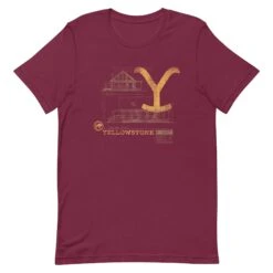 Yellowstone Blueprint Rip's House Unisex T-shirt -Bioworld Shop YS BPRIP 111 100894 MAROON MF