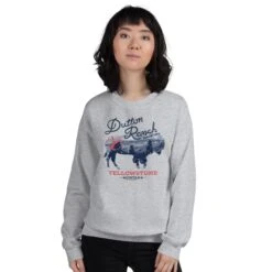 Yellowstone Dutton Ranch Montana Bison Fleece Crewneck Sweatshirt -Bioworld Shop YS BULL 63 100362 MF2
