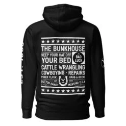 Yellowstone Bunkhouse Adult Hoodie -Bioworld Shop YS BUNK 146 100957 BLACK BK MF