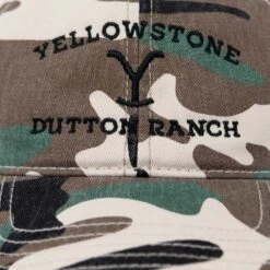 Yellowstone Dutton Ranch Logo As Seen On Stone Camo Hat -Bioworld Shop YS CAMO HAT 1x1 003