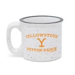 Yellowstone Dutton Ranch Logo 12 Oz Campfire Mug -Bioworld Shop YS CAMP MUG WHT MERCH 1x1 003 1