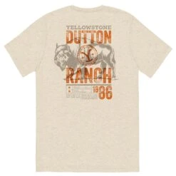 Yellowstone Ride Like It's Your Last Tri-Blend Short Sleeve T-Shirt -Bioworld Shop YS COMP0152 69 100147 OATMEAL BK MF