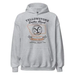 Yellowstone Dutton Ranch Your Ranch Your Rules Hooded Sweatshirt -Bioworld Shop YS COMP09 69 100361 SPORT GREY MF