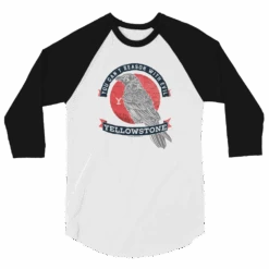 Yellowstone Can't Reason With Evil Raglan T-Shirt -Bioworld Shop YS CREVIL RAG 59 100395 WHT BLK MF