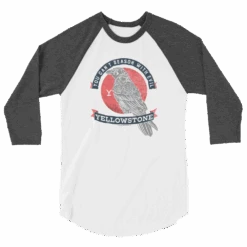 Yellowstone Can't Reason With Evil Raglan T-Shirt -Bioworld Shop YS CREVIL RAG 59 100395 WHT CHAR MF