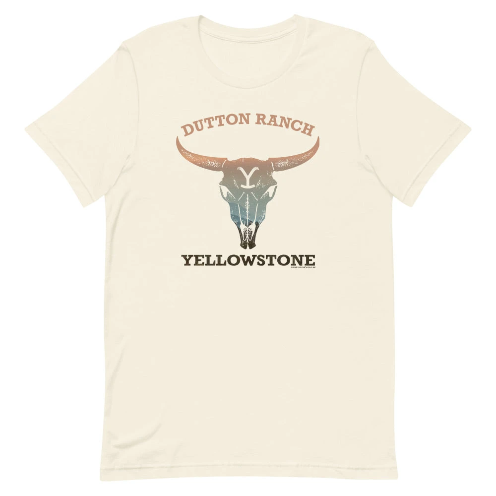 Yellowstone Cow Skull Adult Short Sleeve T-Shirt 3 Yellowstone Cow Skull Adult Short Sleeve T-Shirt