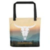 Yellowstone Cow Skull Premium Tote Bag 1 Yellowstone Cow Skull Premium Tote Bag -Bioworld Shop YS CS TB 100145 0001 AOP Tote Front