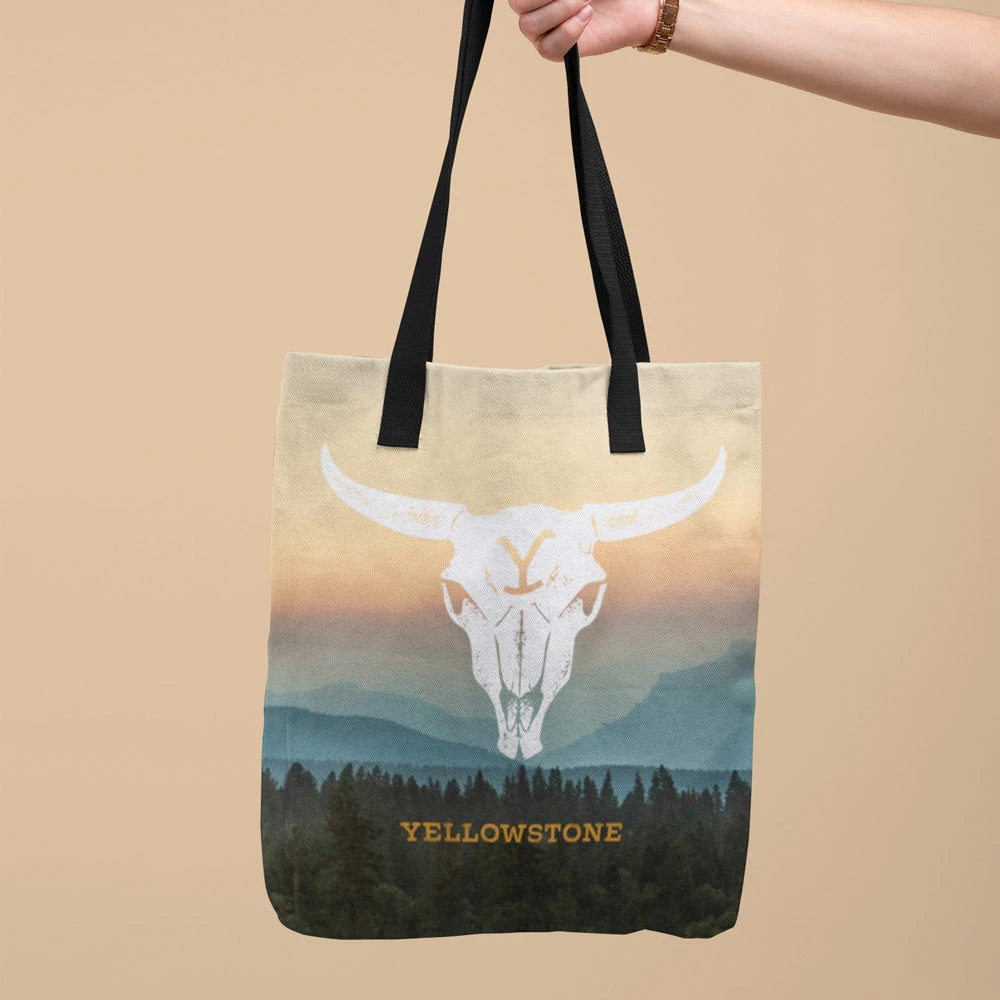 Yellowstone Cow Skull Premium Tote Bag 5 Yellowstone Cow Skull Premium Tote Bag - Image 3