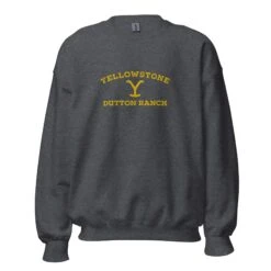 Yellowstone Dutton Ranch Logo Embroidered Sweatshirt 9 Yellowstone Dutton Ranch Logo Embroidered Sweatshirt -Bioworld Shop YS DR 77 100362 DARK HEATHER MF