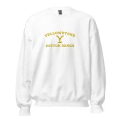Yellowstone Dutton Ranch Logo Embroidered Sweatshirt 11 Yellowstone Dutton Ranch Logo Embroidered Sweatshirt -Bioworld Shop YS DR 77 100362 WHITE MF