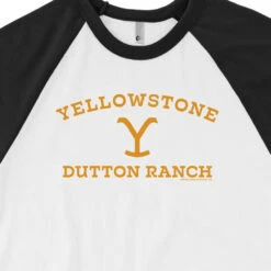 Yellowstone Dutton Ranch Unisex 3/4 Sleeve Raglan Shirt -Bioworld Shop YS DR BT 100395 0001 Baseball Tee RO