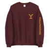 Yellowstone Dutton Ranch Fleece Crewneck Sweatshirt -Bioworld Shop YS DR CS 100362 Crew Sweater MAROON