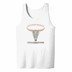 Yellowstone Dutton Ranch Cow Skull Adult Tank Top -Bioworld Shop YS DR CS ATT 56 100015 WHT MF