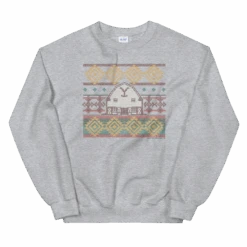 Yellowstone Dutton Ranch Holiday Barn Fleece Crewneck Sweatshirt