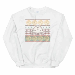 Yellowstone Dutton Ranch Holiday Barn Fleece Crewneck Sweatshirt -Bioworld Shop YS DR HB 100362 WHT MF
