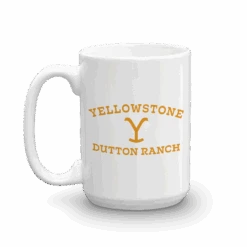 Yellowstone Dutton Ranch Logo White Mug -Bioworld Shop YS DR TCM 100976 15 LF MF