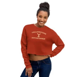 Yellowstone Dutton Ranch Women's Fleece Crop Sweatshirt -Bioworld Shop YS DR WCS 100137 Crop Sweater 1