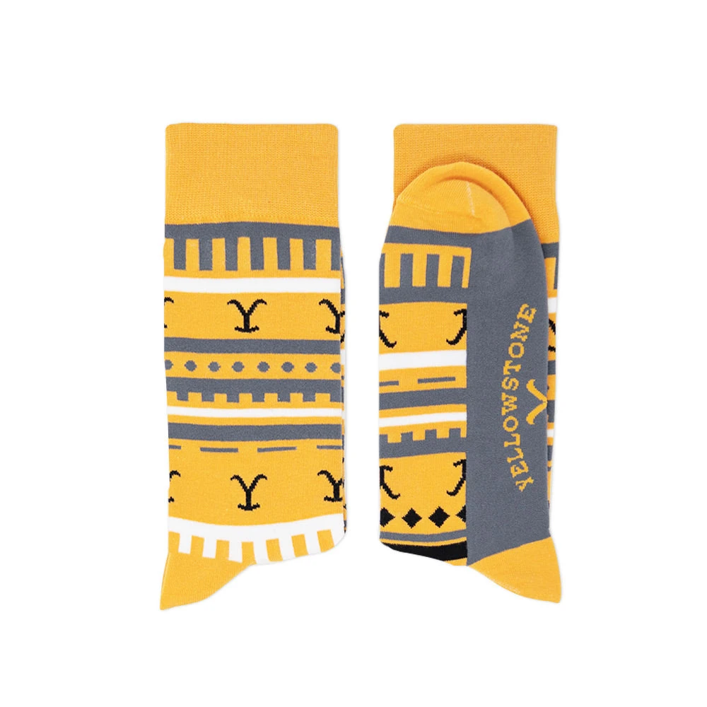 Yellowstone Dutton Ranch Yellow Striped Socks 6 Yellowstone Dutton Ranch Yellow Striped Socks - Image 4