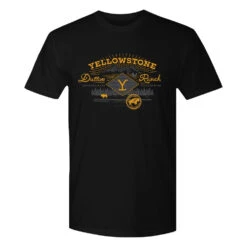 Yellowstone Dutton Ranch Scenery Adult Short Sleeve T-Shirt -Bioworld Shop YS DRF 63 100011 BLACK MF