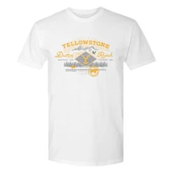 Yellowstone Dutton Ranch Scenery Adult Short Sleeve T-Shirt -Bioworld Shop YS DRF 63 100011 WHITE MF