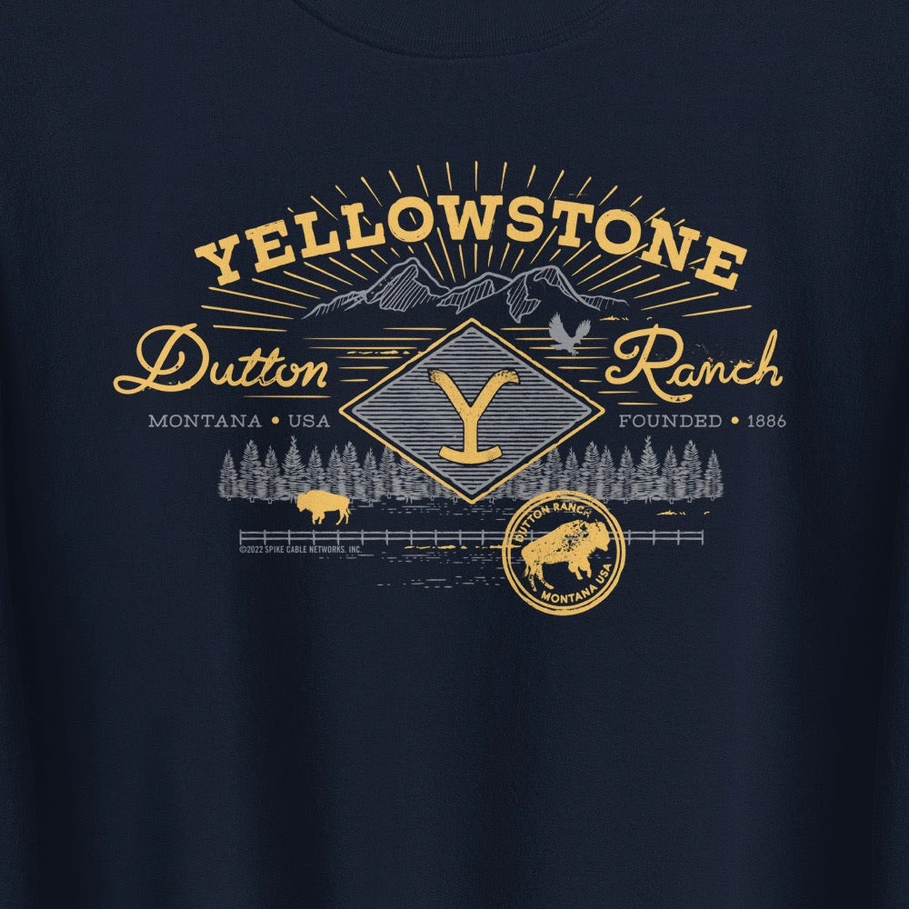 Yellowstone Dutton Ranch Scenery Fleece Crewneck Sweatshirt 4 Yellowstone Dutton Ranch Scenery Fleece Crewneck Sweatshirt - Image 2