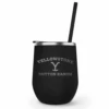 Yellowstone Dutton Ranch Logo Laser Engraved Wine Tumbler With Straw -Bioworld Shop YS DRlogo BT 56 100027 BLK MF