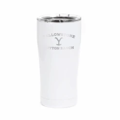 Yellowstone Dutton Ranch Logo Laser Engraved SIC Tumbler -Bioworld Shop YS DRlogo WT 56 100031 20 WHT MF
