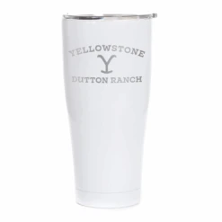 Yellowstone Dutton Ranch Logo Laser Engraved SIC Tumbler -Bioworld Shop YS DRlogo WT 56 100031 30 WHT MF