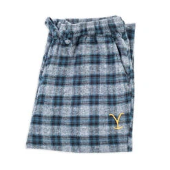 Yellowstone Y Logo Embroidered Men's Cabin Jams Flannel Pajama Pants -Bioworld Shop YS FS MPJ G 36 MF6