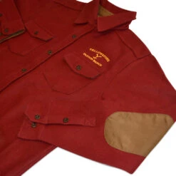 Yellowstone Dutton Ranch Embroidered Red Wool Button Down Shirt 9 Yellowstone Dutton Ranch Embroidered Red Wool Button Down Shirt -Bioworld Shop YS FS RED WOOL Merch 003