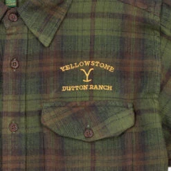 Yellowstone Embroidered The Wyatt Flannel Shirt -Bioworld Shop YS FS WFS OB 33 MF9