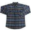 Yellowstone Dutton Ranch Embroidered Navy Plaid Flannel Shirt -Bioworld Shop YS Flannel 04 Merch 1x1 001
