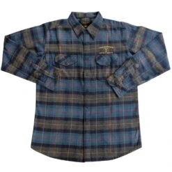Yellowstone Dutton Ranch Embroidered Navy Plaid Flannel Shirt