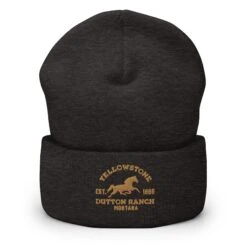 Yellowstone Dutton Ranch Montana Cuffed Beanie -Bioworld Shop YS HORSE 70 100434 DARK GREY MF
