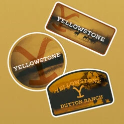 Yellowstone Logo Scenery Sticker Assorted Pack Of 3 -Bioworld Shop YS LSSP Sticker 5x5 LS