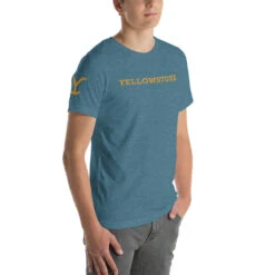 Yellowstone Logo Unisex Premium T-Shirt -Bioworld Shop YS LT 100394 0081 A Tee TEAL 3
